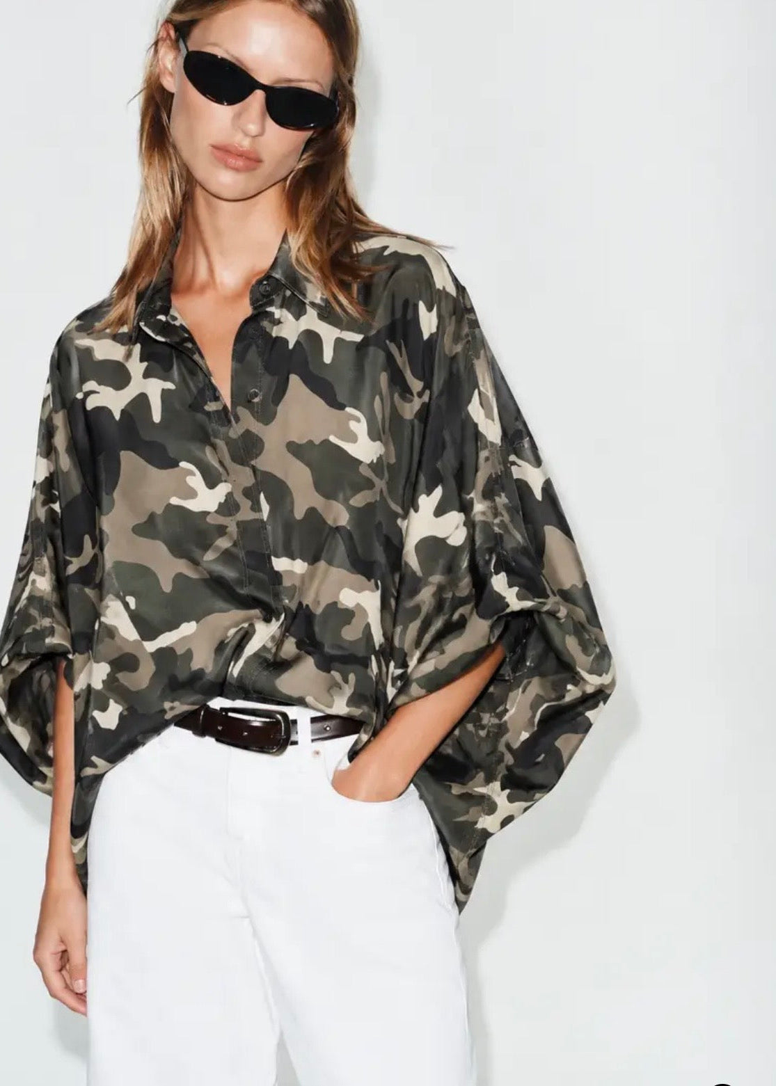 camisa camuflaje manga abuchonada